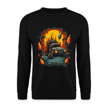 Hell for Mechanics: Dungeon of Junk Cars - Unisex Sweatshirt - black - Front - Alina (178cm) & Michal (187cm)