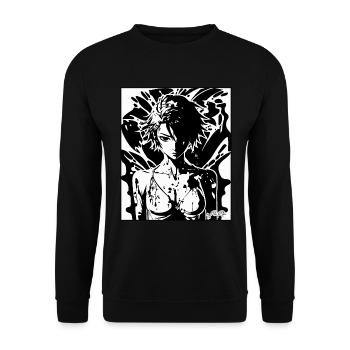 fille d’anime affiche fille - Sweat-shirt Unisexe - noir - Devant - Alina (178cm) & Michal (187cm)