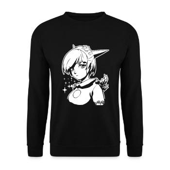 Manga Anime Fille comme Ange du Monde - Sweat-shirt Unisexe - noir - Devant - Alina (178cm) & Michal (187cm)