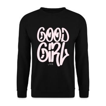 Texte : pink Good Girl, gutes Mädchen - Sweat-shirt Unisexe - noir - Devant - Alina (178cm) & Michal (187cm)