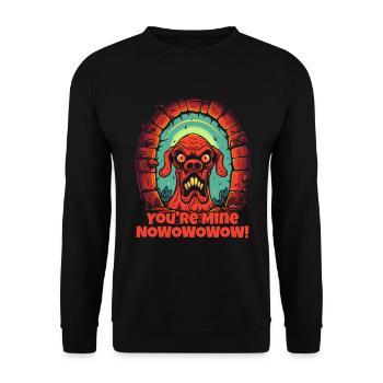 Tu es à moi maintenant, mignon chien en colère - Sweat-shirt Unisexe - noir - Devant - Alina (178cm) & Michal (187cm)