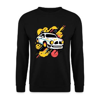 Pop Colors Art Skull Car - Unisex Sweatshirt - black - Front - Alina (178cm) & Michal (187cm)