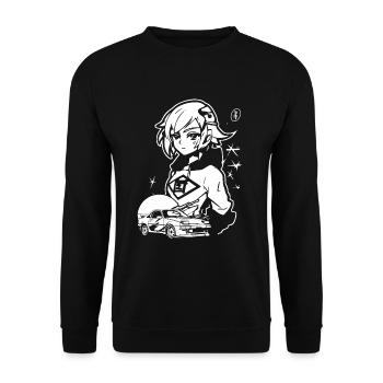 Girls also love JDM cars - Unisex Sweatshirt - black - Front - Alina (178cm) & Michal (187cm)