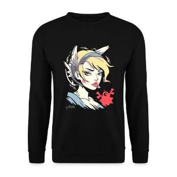 Votre fille d’ange d’anime chaude - Sweat-shirt Unisexe - noir - Devant - Alina (178cm) & Michal (187cm)