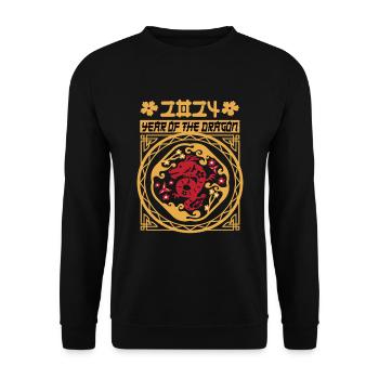 Chinese New Year Year Of The Dragon 2024 - Unisex Sweatshirt - black - Front - Alina (178cm) & Michal (187cm)