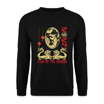 Chinese New Year Year Of The Dragon 2024 - Unisex Sweatshirt - black - Front - Alina (178cm) & Michal (187cm)