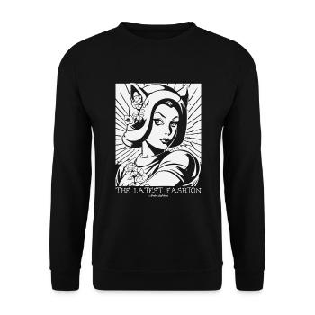 Cat Ears Hats: The Latest Fashion - Unisex Sweatshirt - black - Front - Alina (178cm) & Michal (187cm)