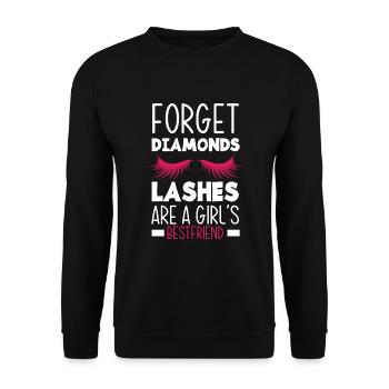 Lustiges Make Up Artist Maskenbildner Geschenk - Unisex Pullover - Schwarz - Vorne - Alina (178cm) & Michal (187cm)