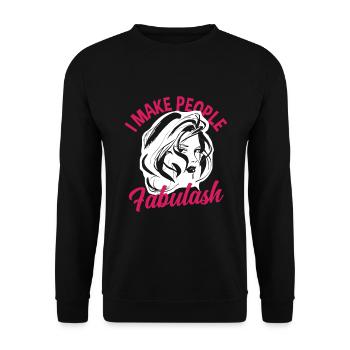 Lustiges Make Up Artist Maskenbildner Geschenk - Unisex Pullover - Schwarz - Vorne - Alina (178cm) & Michal (187cm)