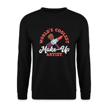 Lustiges Make Up Artist Maskenbildner Geschenk - Unisex Pullover - Schwarz - Vorne - Alina (178cm) & Michal (187cm)