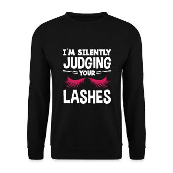 Lustiges Make Up Artist Maskenbildner Geschenk - Unisex Pullover - Schwarz - Vorne - Alina (178cm) & Michal (187cm)