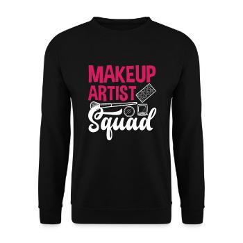 Lustiges Make Up Artist Maskenbildner Geschenk - Unisex Pullover - Schwarz - Vorne - Alina (178cm) & Michal (187cm)