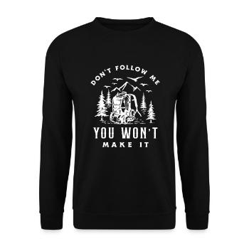 Cadeau de randonnée drôle - Sweat-shirt Unisexe - noir - Devant - Alina (178cm) & Michal (187cm)