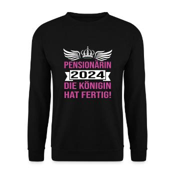 Pension 2024 Pensionärin 2024 Rente 2024 - Unisex Pullover - Schwarz - Vorne - Alina (178cm) & Michal (187cm)