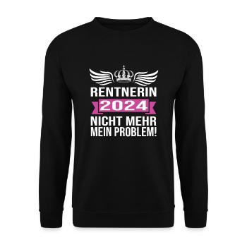 Pension 2024 Pensionärin 2024 Rente 2024 - Unisex Pullover - Schwarz - Vorne - Alina (178cm) & Michal (187cm)