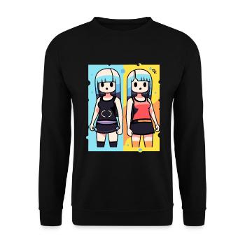 Manga Anime Sisters Dolls Girls - Unisex Sweatshirt - black - Front - Alina (178cm) & Michal (187cm)