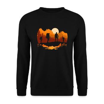 Cadeau de randonnée drôle - Sweat-shirt Unisexe - noir - Devant - Alina (178cm) & Michal (187cm)