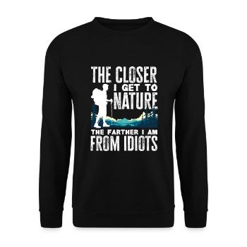 Lustiges Wandern Geschenk - Unisex Pullover - Schwarz - Vorne - Alina (178cm) & Michal (187cm)