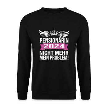 Pension 2024 Pensionärin 2024 Rente 2024 - Unisex Pullover - Schwarz - Vorne - Alina (178cm) & Michal (187cm)