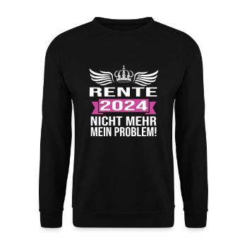 Pension 2024 Pensionärin 2024 Rente 2024 - Unisex Pullover - Schwarz - Vorne - Alina (178cm) & Michal (187cm)