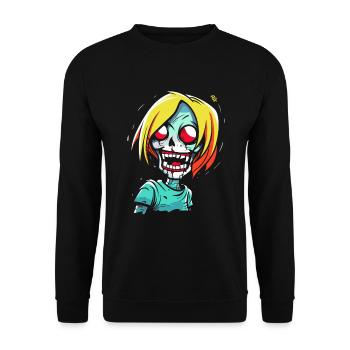 Fille de dessin animé zombie effrayante - Sweat-shirt Unisexe - noir - Devant - Alina (178cm) & Michal (187cm)