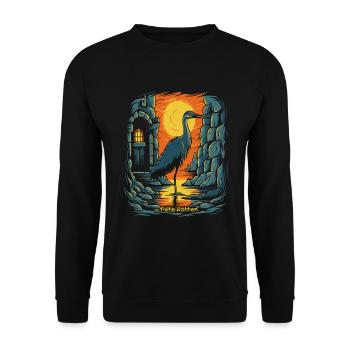 A Crane Bird and a Dungeon - Unisex Sweatshirt - black - Front - Alina (178cm) & Michal (187cm)