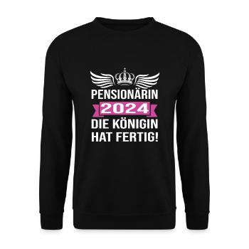 Pension 2024 Pensionärin 2024 Rente 2024 - Unisex Pullover - Schwarz - Vorne - Alina (178cm) & Michal (187cm)