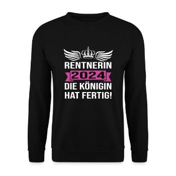 Pension 2024 Pensionärin 2024 Rente 2024 - Unisex Pullover - Schwarz - Vorne - Alina (178cm) & Michal (187cm)