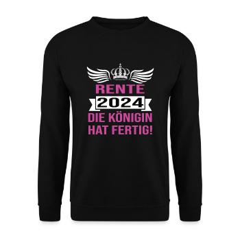 Pension 2024 Pensionärin 2024 Rente 2024 - Unisex Pullover - Schwarz - Vorne - Alina (178cm) & Michal (187cm)