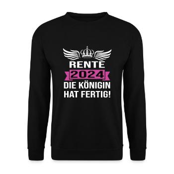Pension 2024 Pensionärin 2024 Rente 2024 - Unisex Pullover - Schwarz - Vorne - Alina (178cm) & Michal (187cm)