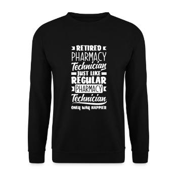 Retired Pharmacy Technician - Unisex Sweatshirt - black - Front - Alina (178cm) & Michal (187cm)
