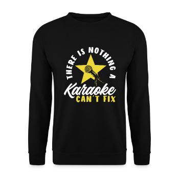 Chanteur de karaoké Chanteur de karaoké Musique - Sweat-shirt Unisexe - noir - Devant - Alina (178cm) & Michal (187cm)