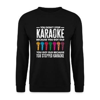 Chanteur de karaoké Chanteur de karaoké Musique - Sweat-shirt Unisexe - noir - Devant - Alina (178cm) & Michal (187cm)