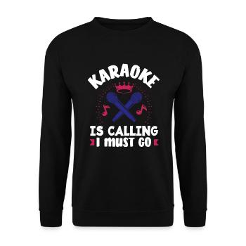 Chanteur de karaoké Chanteur de karaoké Musique - Sweat-shirt Unisexe - noir - Devant - Alina (178cm) & Michal (187cm)