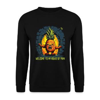 Welcome to the Dungeon of Pain: Pineapple - Unisex Sweatshirt - black - Front - Alina (178cm) & Michal (187cm)