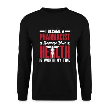 Apothecary Apothecary Apothecary Pharmacy Gift - Unisex Sweatshirt - black - Front - Alina (178cm) & Michal (187cm)