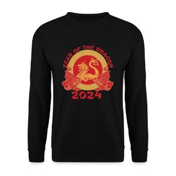 Chinese New Year Year Of The Dragon 2024 - Unisex Sweatshirt - black - Front - Alina (178cm) & Michal (187cm)