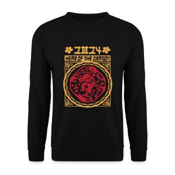 Chinese New Year Year Of The Dragon 2024 - Unisex Sweatshirt - black - Front - Alina (178cm) & Michal (187cm)