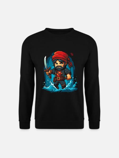 Petit pirate pixel mignon - Sweat-shirt Unisexe - noir