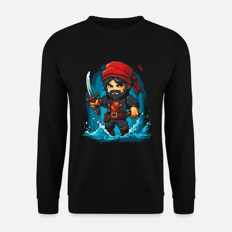 Petit pirate pixel mignon - Sweat-shirt Unisexe - noir