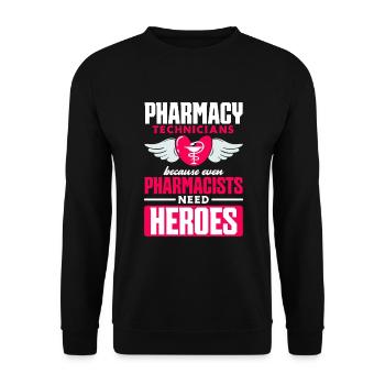 Pharmacist Pharmacist Pharmacy Gift - Unisex Sweatshirt - black - Front - Alina (178cm) & Michal (187cm)