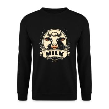 Lait de vache drôle de vache drôle avec du lait - Sweat-shirt Unisexe - noir - Devant - Alina (178cm) & Michal (187cm)