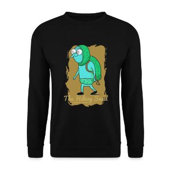 Der Wandernde Schnecke - Unisex Pullover - Schwarz - Vorne - Alina (178cm) & Michal (187cm)
