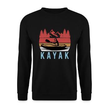 Canoeing Canoeing Water Sports Gift Kayaking - Unisex Sweatshirt - black - Front - Alina (178cm) & Michal (187cm)