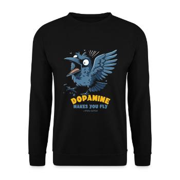 L’oiseau qui chante sous dopamine vous fait voler - Sweat-shirt Unisexe - noir - Devant - Alina (178cm) & Michal (187cm)