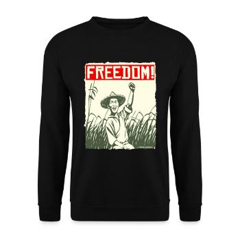 Asian Rice Farmer: Freedom - Unisex Sweatshirt - black - Front - Alina (178cm) & Michal (187cm)