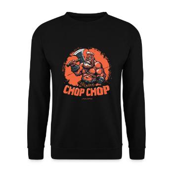 Chop Chop: Fighting barbarian with axe - Unisex Sweatshirt - black - Front - Alina (178cm) & Michal (187cm)