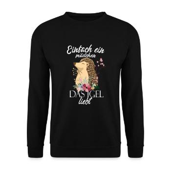 Girl Loves Hedgehog Hedgehog Lover Gift - Unisex Sweatshirt - black - Front - Alina (178cm) & Michal (187cm)