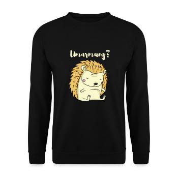 Hedgehog lover funny hedgehog motif hug? - Unisex Sweatshirt - black - Front - Alina (178cm) & Michal (187cm)