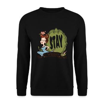 Reste étrange, femme au foyer - Sweat-shirt Unisexe - noir - Devant - Alina (178cm) & Michal (187cm)